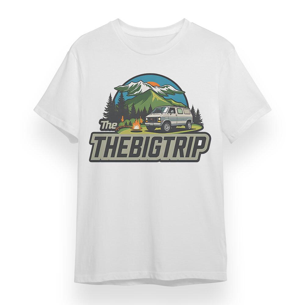 Men's Plus Size T-Shirt Mens Womens Tees Top With The Big Trip Graphic Unisex White 100% Cotton Tee
