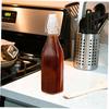 PHENOFICE 2-Piece Glass Bottles with Lids, Clear and Colorless, for Oil, Dressing, Juice, Vinegar, Sauces, and Soy Sauce Dispensers, Reusable Kitchen