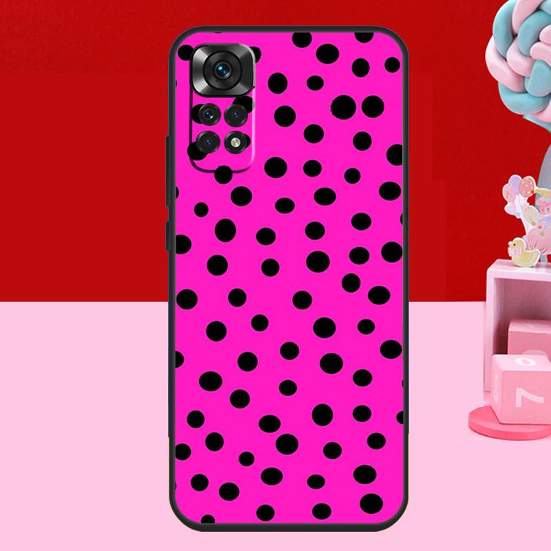 Чехол-пенал в горошек для Xiaomi Redmi Note 11 12 13 14 Pro 9 10 Pro 11S 12S Redmi 14C 10C 12C 13C Мягкая крышка