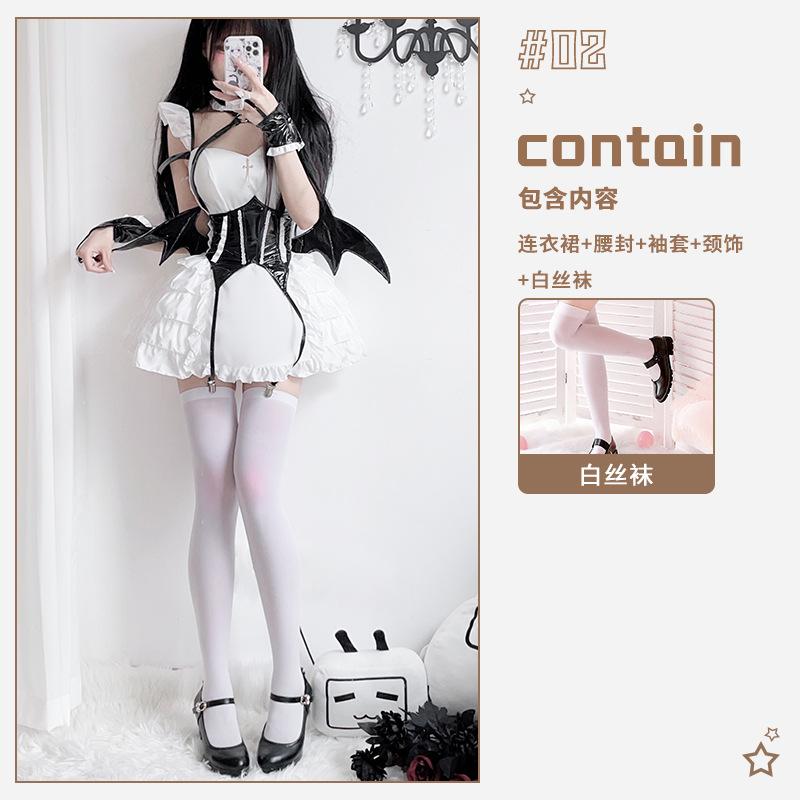 Halloween Costume Adult Diablo Goth Maid Costume Sexy Imp Anime Cosplay Bat Costume