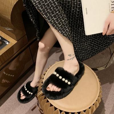 Мао Мао тапочки женские осенне-зимние милые жемчужные кролики плюшевые домашние хлопковые тапочки