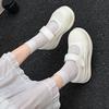 European soft leather big head muffin platform white shoes women's versatile Velcro small man height increase casual Mary Jane shoes