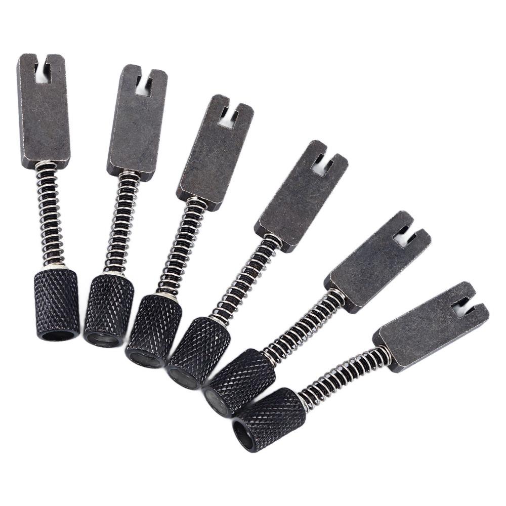 6PCS Metal Material Electric Guitar Bridge Black Color Bridge Replacement Parts  For Bass Guitar