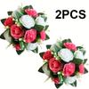 2Pcs Artificial Flower Wreath, New Year Decoration, Wedding Scene Props, Floral Arrangement Ornament, Table Party Home Decor, Fake Flowers, Hotel