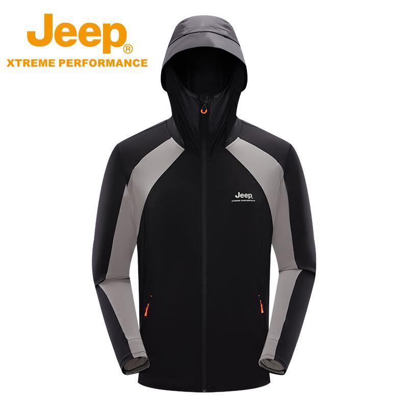 Jeep Мужская легкая куртка с капюшоном из ледяного шелка для защиты от солнца