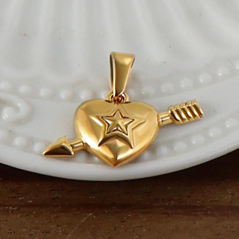 Yori 2Pcs Stainless Steel Key Heart Anchor Cross Pendant Vacuum Electroplating 18K Gold Color Preserving in Furnace