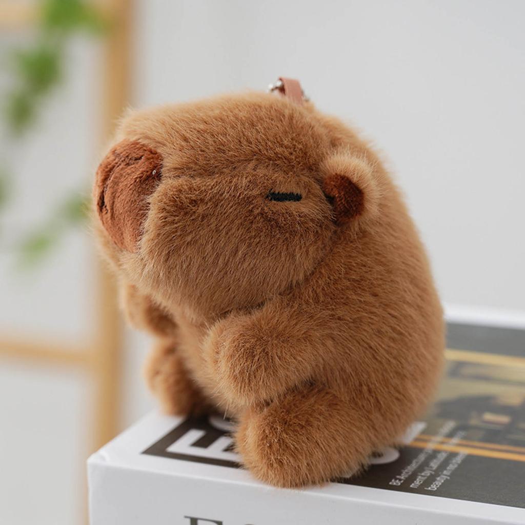 Стильный брелок для ключей Capybara, плюшевое украшение для ключей в виде животного, очаровательная плюшевая сумка, подвеска, аксессуары для любителей животных