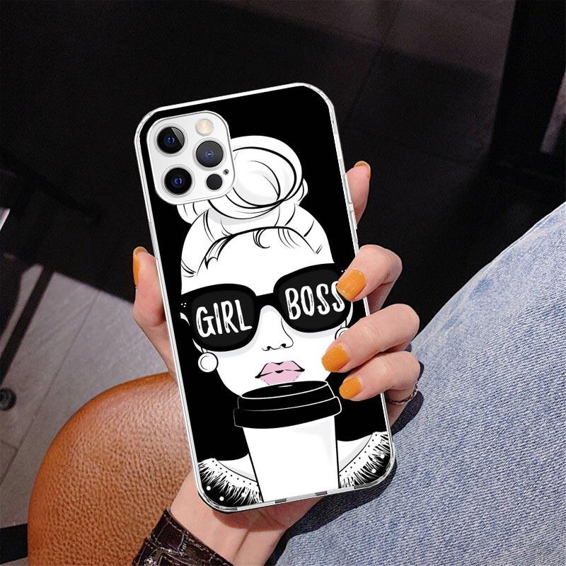 Кейс для телефона Girl Boss Female Coffee для Iphone 17 Air 16 11 12 13 Mini 14 Plus 15 Pro Max 7 8E SE 2020 16ProMax Чехол для телефона Coque
