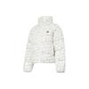 Full Print Stand Collar Loose Short Knitted Down Jacket Women Outerwear Off-White AYMT078-8