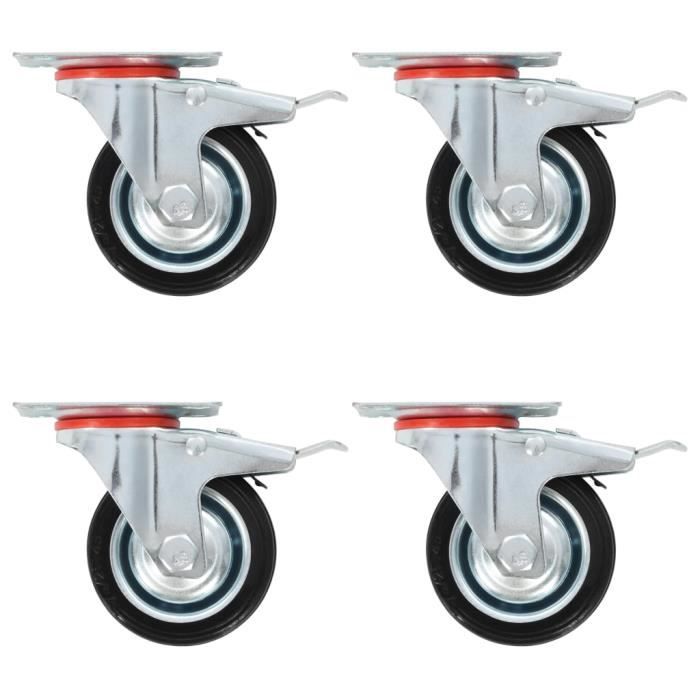 VidaXL Roulettes pivotantes avec double frein 4 pcs 75 mm