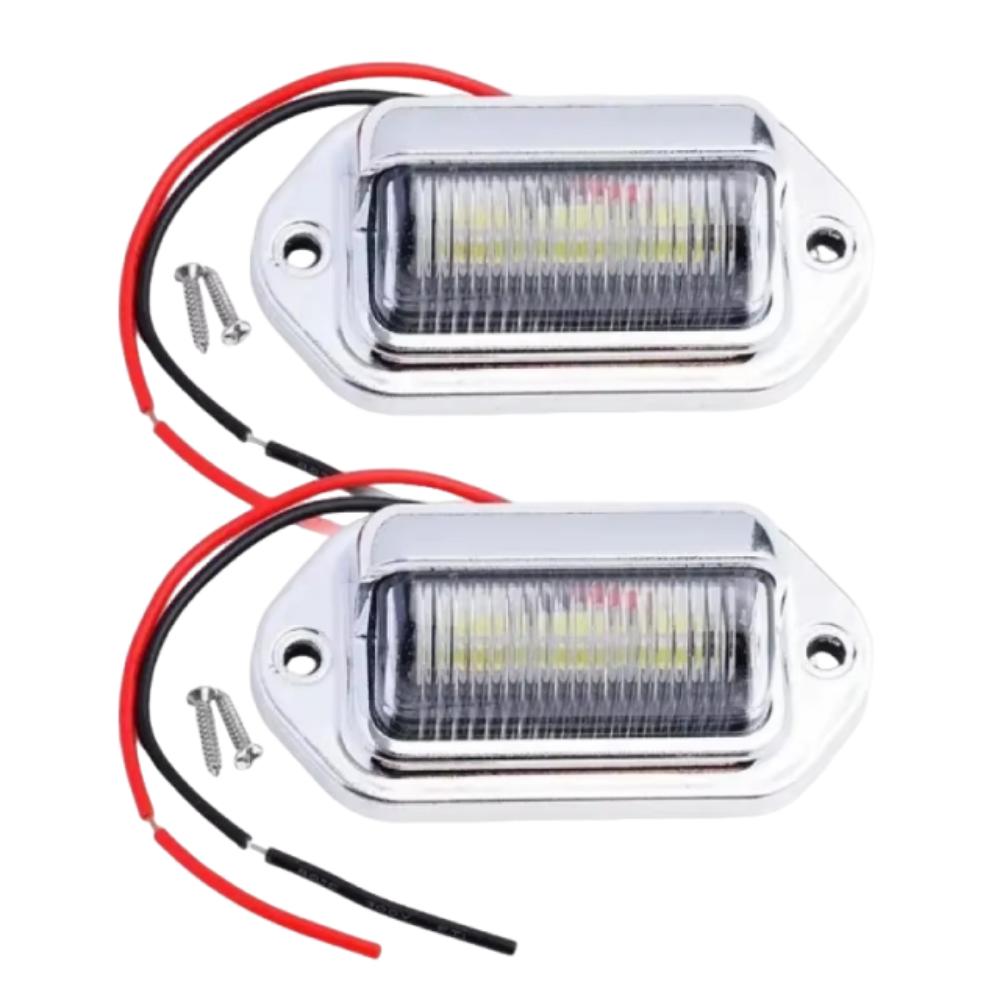 2Pcs 12V-24V LED License Plate Light Waterproof Side Lamp Step Bulbs Tail Lamp  Van Installation
