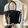 Women's Bag 2025 Autumn New Fashion Foreign Style Woven Shoulder Messenger Bag Large Capacity Commuter Bucket Bag Small Square Bag