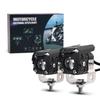 2X Motorcycle Headlights Spotlight Fog Light Hi/Low Beam Len Dual Color Work Auxiliary Driving Light Headlight Yellow White 12V