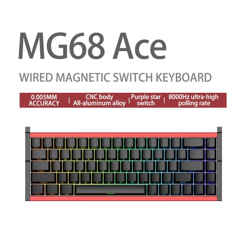 IROK MG68 ACE Magnetic Switch Mechanical Keyboard 8K Polling Rate Rapid Trigger 0.001mm SOCD Hall Effect Gaming Keyboards