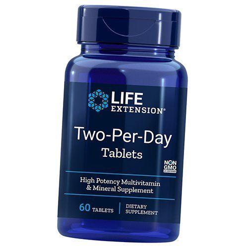 Мультивитамины Дважды в День, Two-Per-Day Tablets, Life Extension  60таб (36346001)