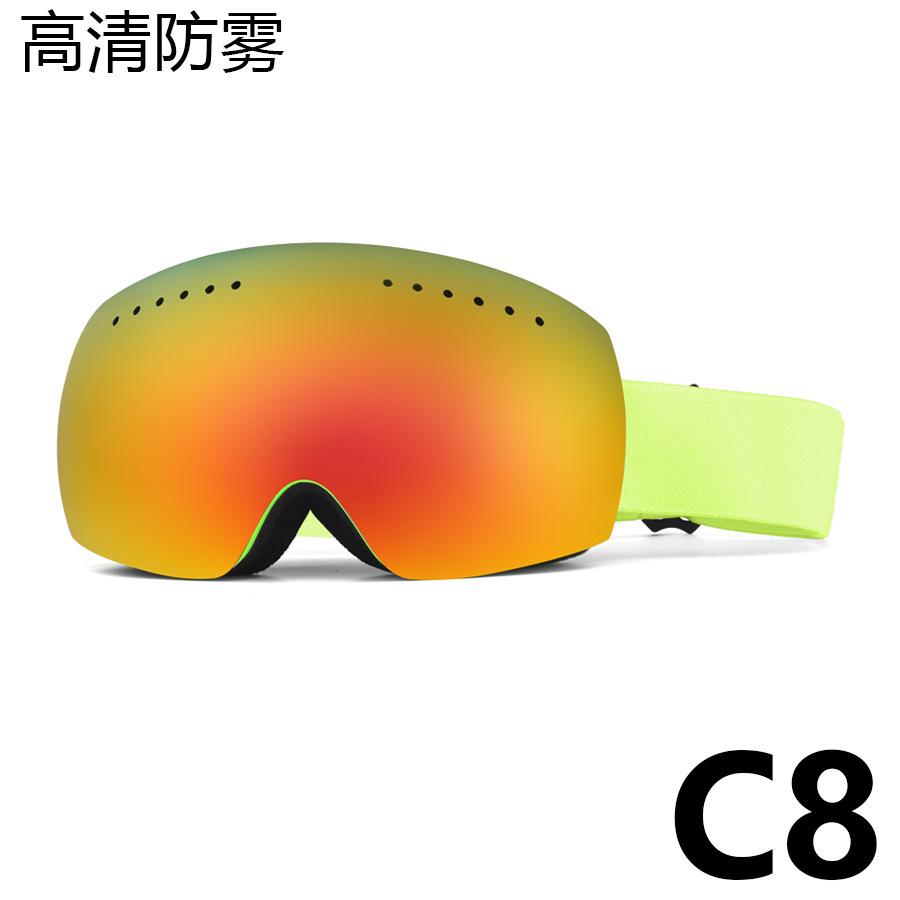 New double-layer anti-fog ski goggles, outdoor spherical ski glasses, adult protective goggles for mountaineering and outdoor snow activities