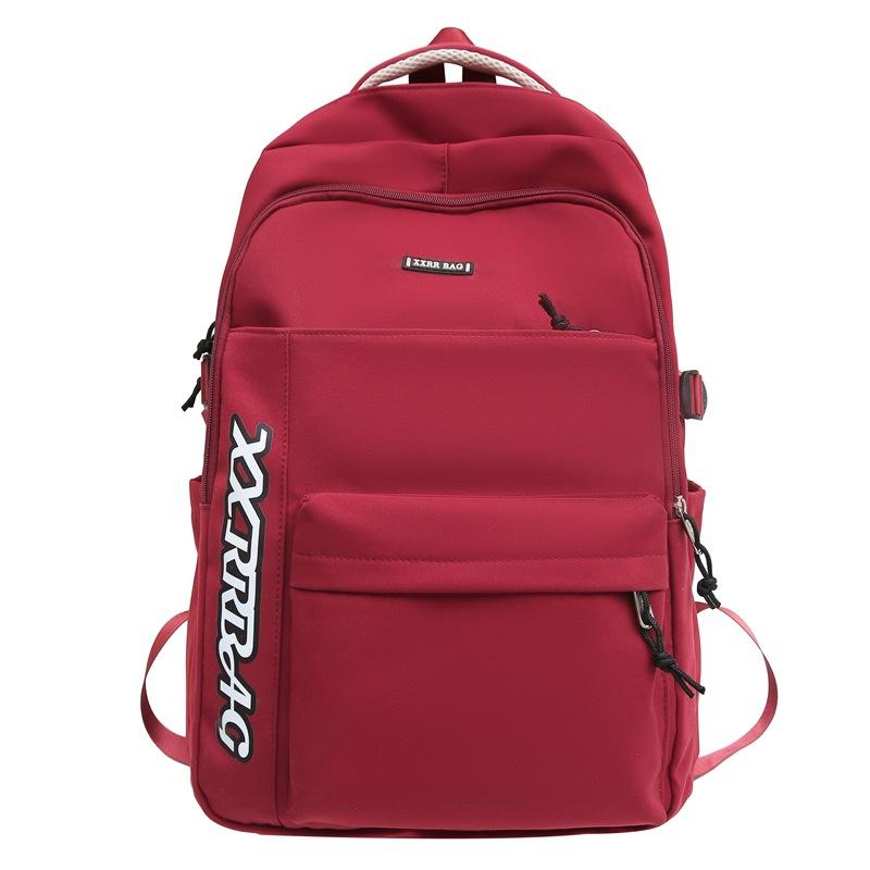 Male Large Capacity Backpack Letter Female Junior Senior High School Student Schoolbag Outdoor Travel Bag