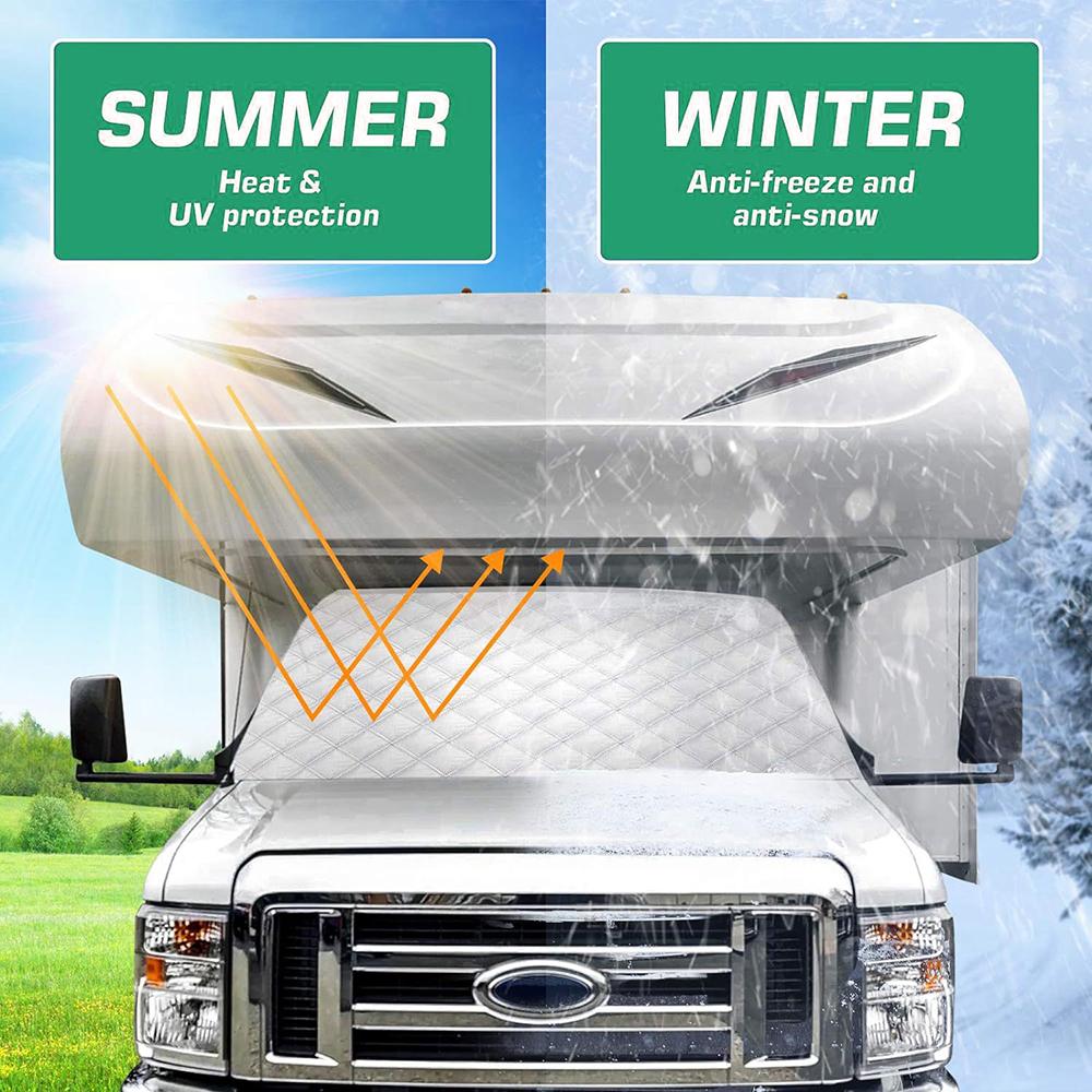 RV Windshield Cover RV Front Window Sunshade Cover Anti Snow, Anti Frost, Anti Dust, Anti Dirt with