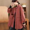 Женские винтажные теплые куртки однотонные пальто зимние с отложным воротником длинным рукавом пэчворк карманами куртки