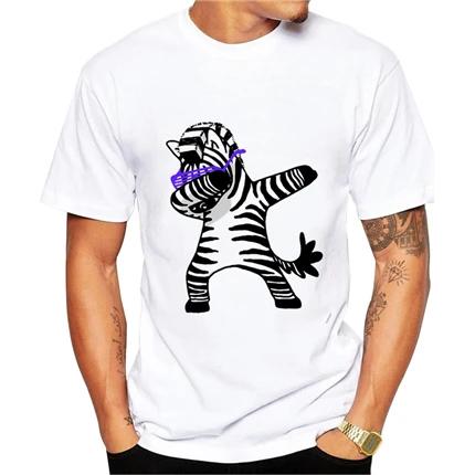 2026 Summer Fashion Dabbing Unicorn T-Shirt Men Funny T Shirts Dabbing Hip Pop Unicorn/Cat/Zebra Tops Tee gt184