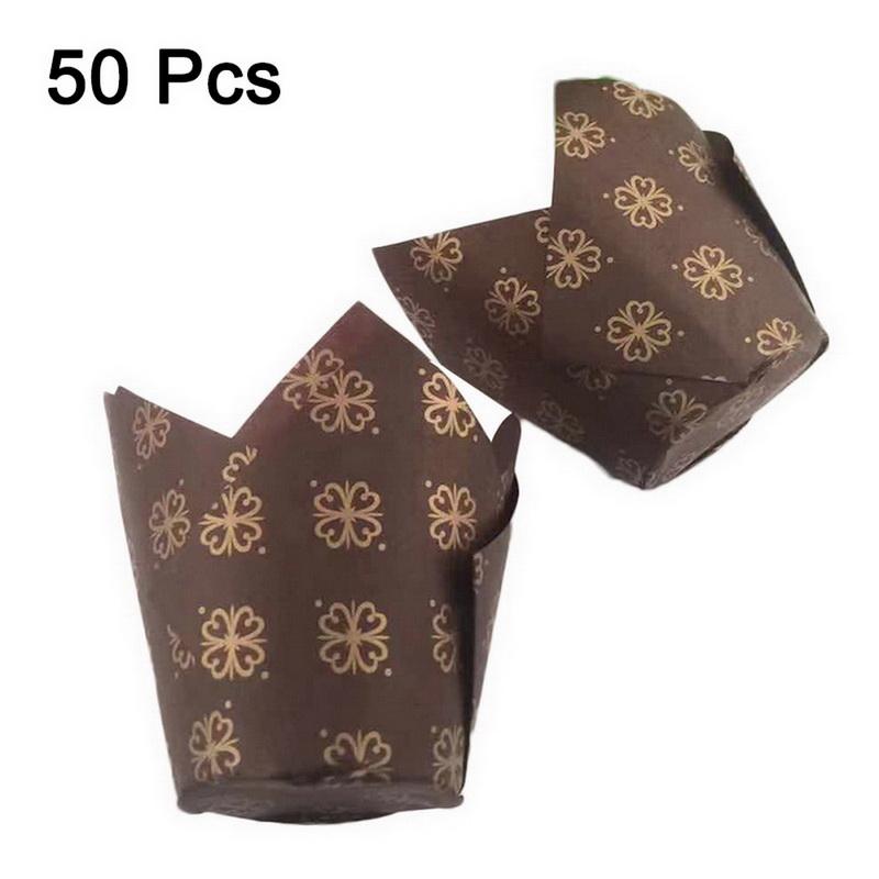 Бумажный формочек для кексов, формочек для выпечки, для свадебных вечеринок, кексов-тюльпанов, бумажных стаканчиков для кексов, маслостойких оберток для тортов