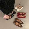 Fashion Bailamos Autumn Women Flats Fashion Square Toe Shallow Ladies Dress Mary Jane Shoes Soft Flat Heel Casual Ballerinas Shoes