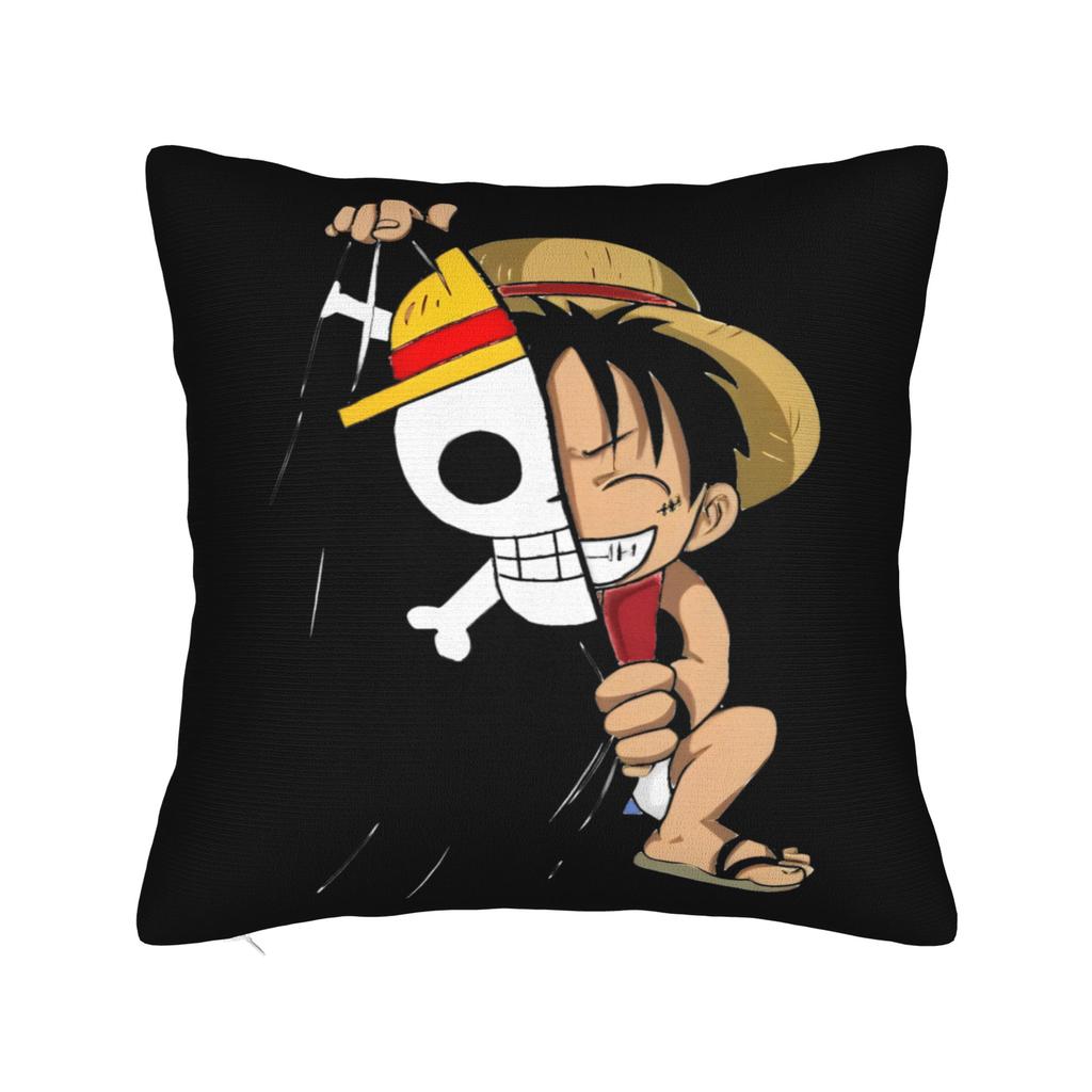 Luffy Anime Square Pillow Case Cushion Cover Creative Zippered Decor Pillowcase for Home xcm