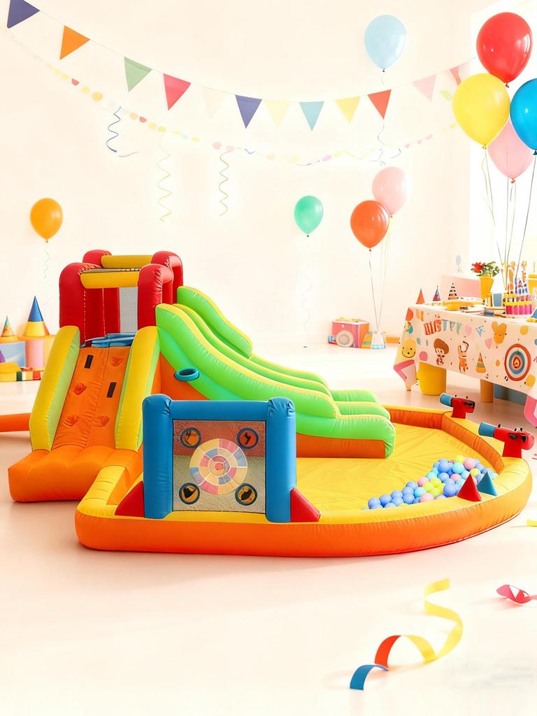 Kids' Outdoor Inflatable Water Slide & Castle Playground