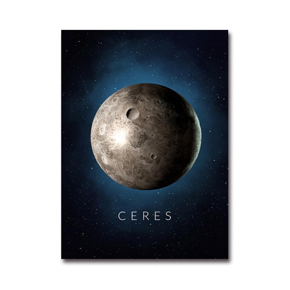 Солнечная система, планеты, солнце, земля, луна, Венера, Урран, Церера, Юпитер, Марс, настенные художественные постеры, детские рисунки для декора дома