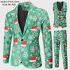 Festive 3-Piece 3D Print Suit: Vest, Trousers, Jacket