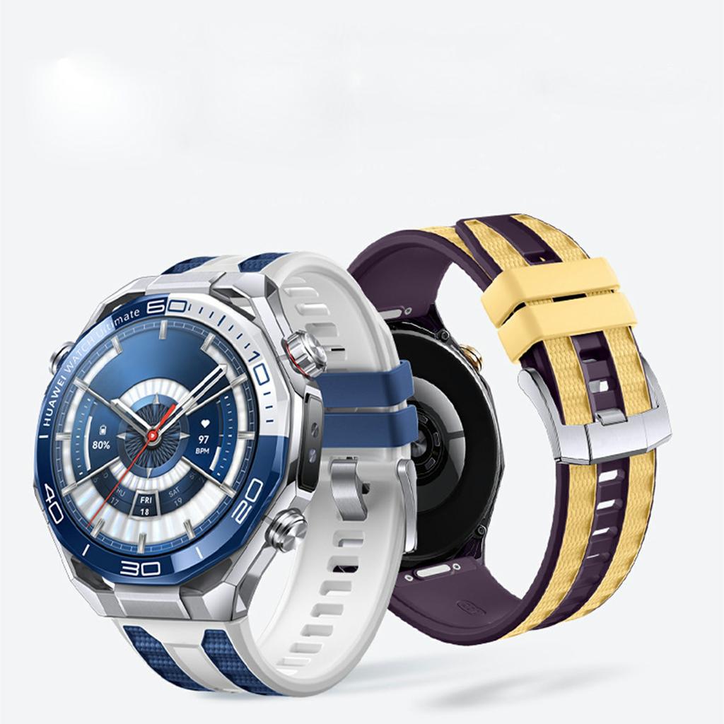 22mm Dual Color Watch Band for Huawei Watch GT 5 Pro/5/4/ 46mm/Watch 4 Quick Release Silicone Strap