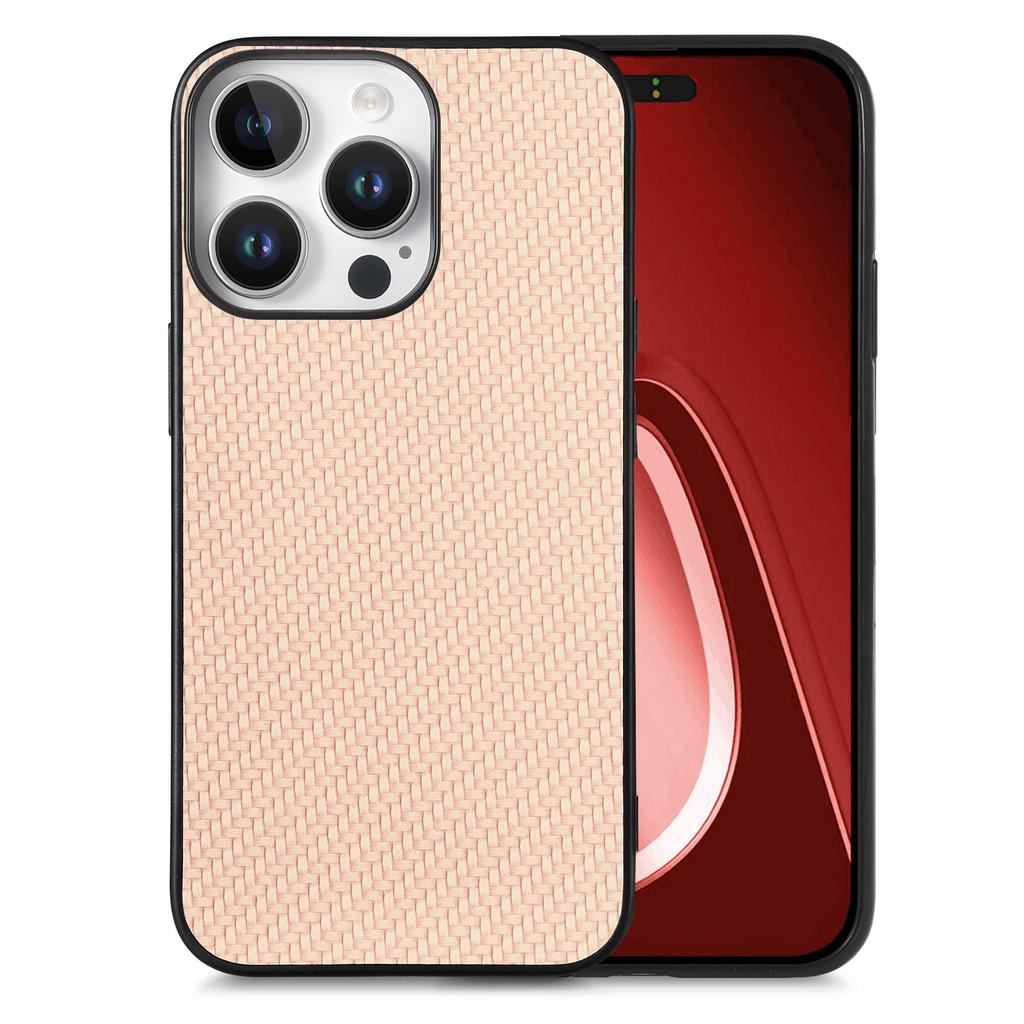 Для iPhone 16 Pro Чехол Текстура углеродного волокна ПУ+ПК+ТПУ Чехол для телефона