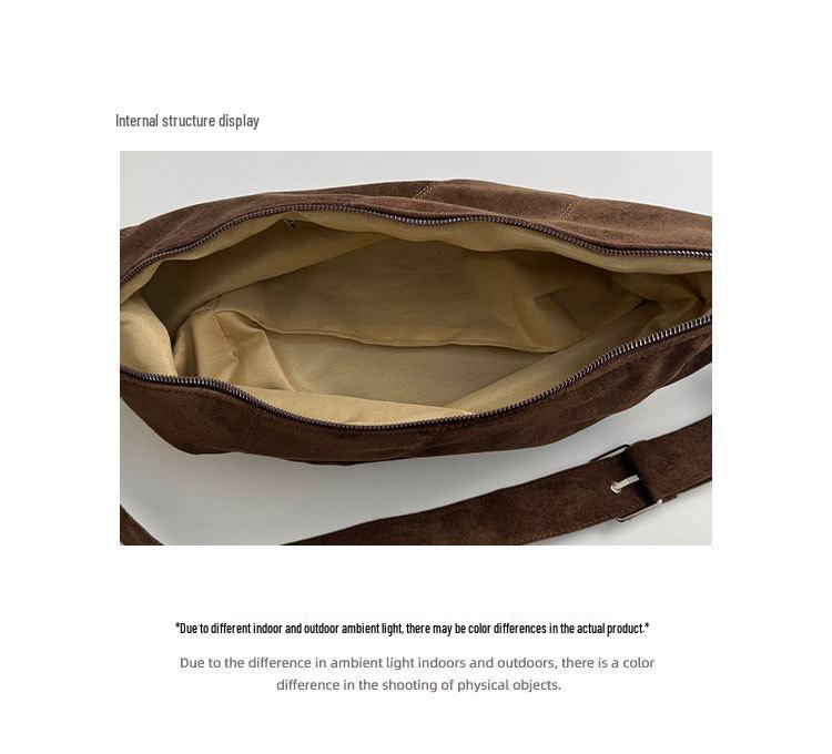 Винтажная замшевая сумка-круассан 2025: Стильная, Универсальная, Вместительная Сумка через плечо