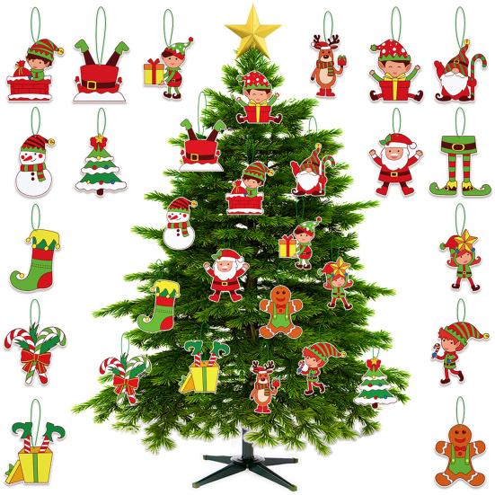 16Pcs Christmas Tree Hangers Xmas Style Easy To Hang Create Atmosphere Festive Santa Claus Decorations Pendant