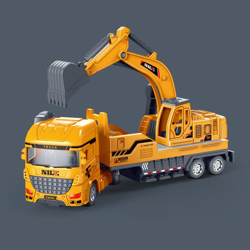Excavator Simulation Mixer Truck Mounted Soil Truck Toy Model Can Rotate