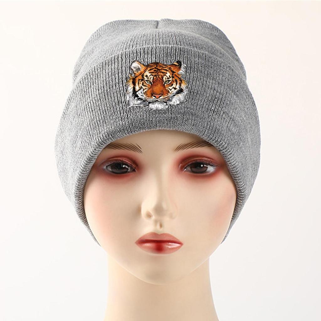 Realistic Tiger Knit Hat, Cozy Windproof Warm Elastic Beanie, Perfect For Cold Weather
