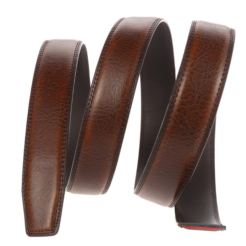 Men's Belt, Strip Automatic Buckle Belt, Body Cowhide Headless Men's Belt, Belt Strip Without Lead LY122