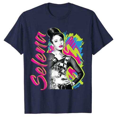 Selena-Quintanilla - Selena Colorful Retro T-Shirt Funny Graphic Tee Tops Gifts Short Sleeve Blouses Summer Fashion Clothing