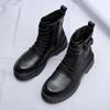 Fashion White Boots For Men New British Style Platform Motorcycle Boots Good Quality Casual Men’s High Top Leather Shoes Punk 2023