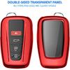 Autophone for Toyota Rav4 Key Fob Cover with Keychain Soft TPU Key Shell Case,Compatible With -2025 Rav4 Smart Key-Red