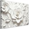 Canvas Print, White Rose Flower 3D