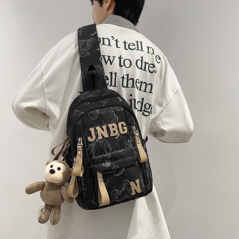 Нагрудная сумка с принтом медведя, женская сумка на плечо, мужская сумка большой вместимости для велоспорта и кросс-боди