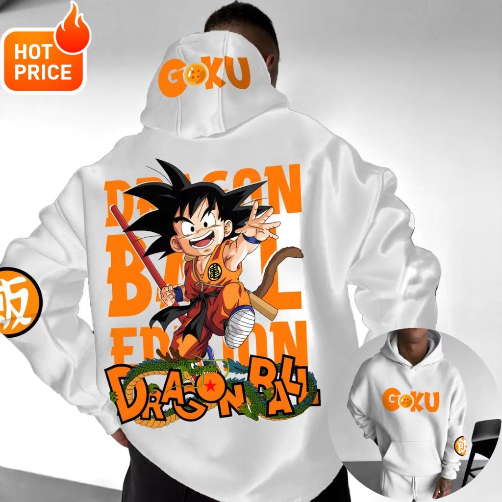 Son Goku Dragon Ball Manga Graphic Print Hoodie Streetwear Hip Hop Men Women Autumn Winter Oversized Pullover Harajuku Y2K Fashion Sweatshirt