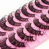 10 Pairs Eye Lashes Natural Long Wispy Volume DD Curl False Eyelashes Russia Volume Faux Mink