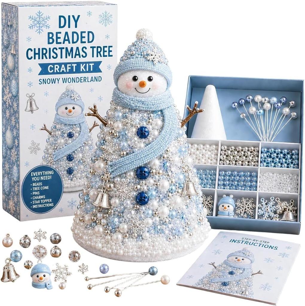 DIY Beaded Christmas Tree Craft Kit blue
