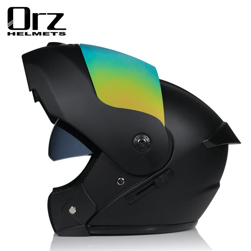 Full Face Motorcycle Helmet With Dual Visor Men Women ABS Material Ventilated Riding Gear