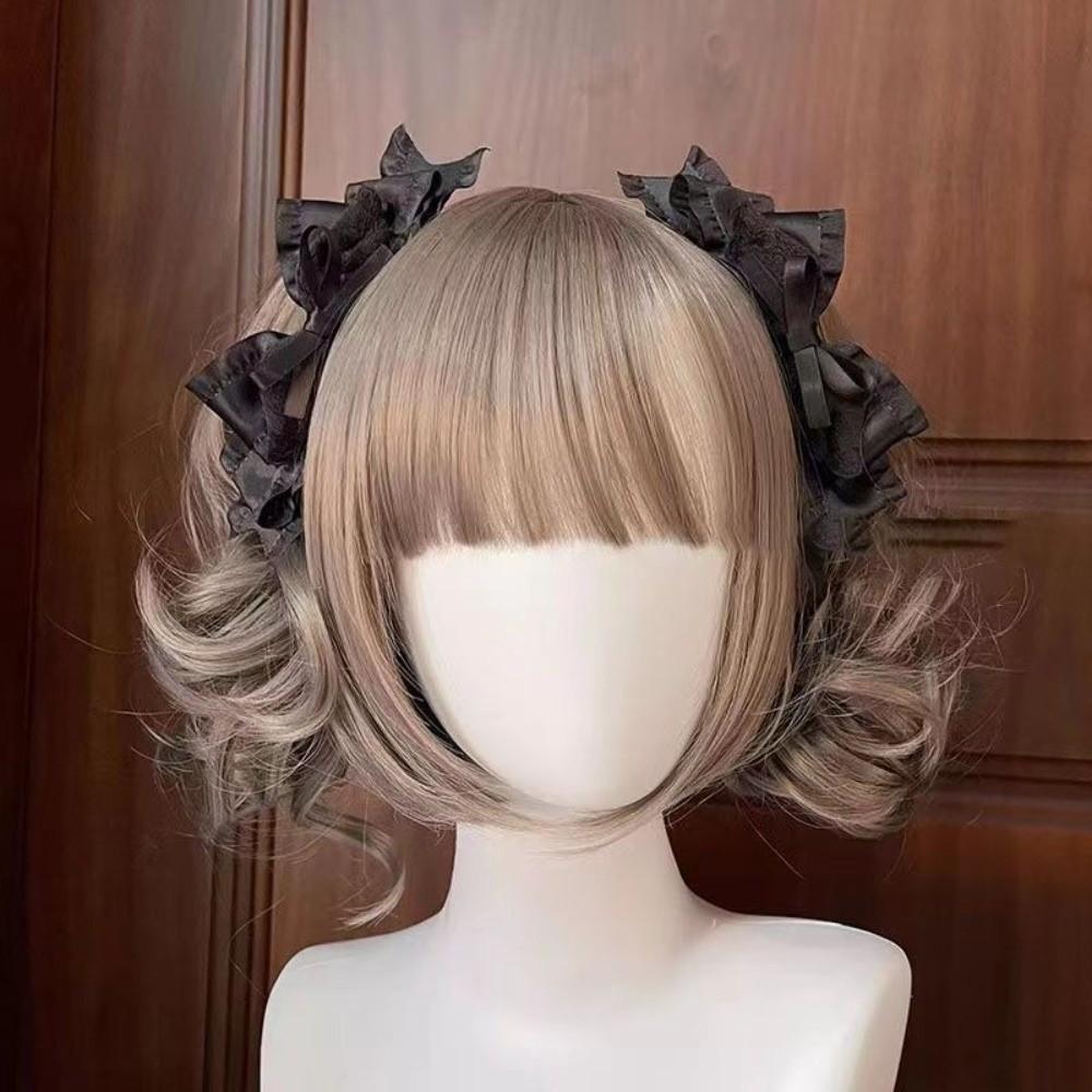 1 Pair 3D Design Lolita Hair Clip Y2K Style Double Ponytail Clips Cute Wing Bow Hair Clip Cosplay