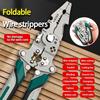 Multifunctional Folding Wire Stripper, Crimper, Cutter, and Plier Tool for Electricians
