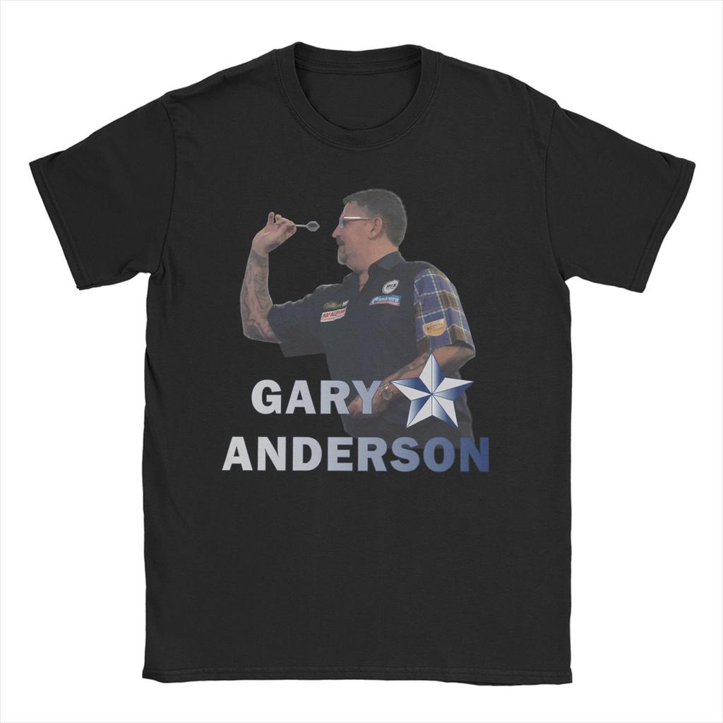 Novelty Gary Anderson TShirt for Unisex Women Crewneck Cotton T Shirt Short Sleeve Tees Printed Clothing