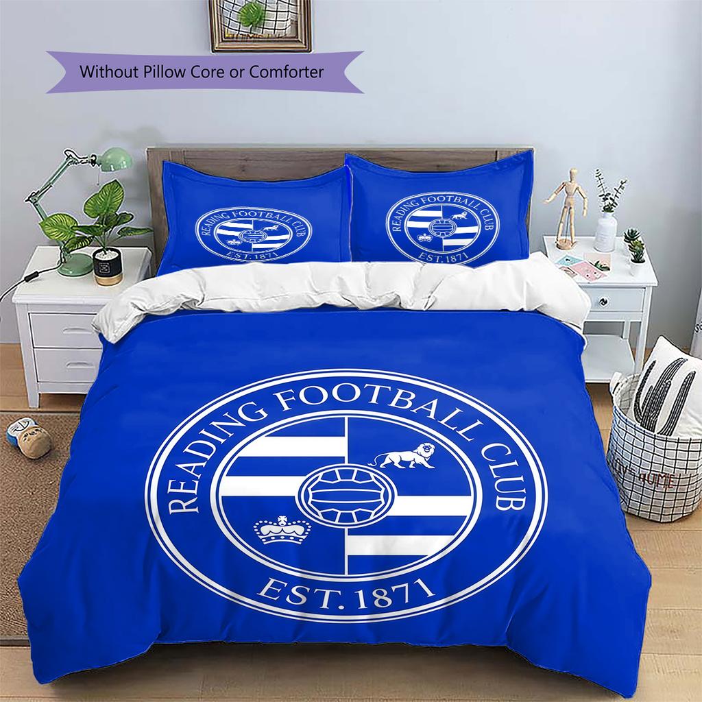 Reading FC Pattern Bedding Quilt Set Home Decoration Gift (1 * duvet cover + 2 * pillowcase without core)